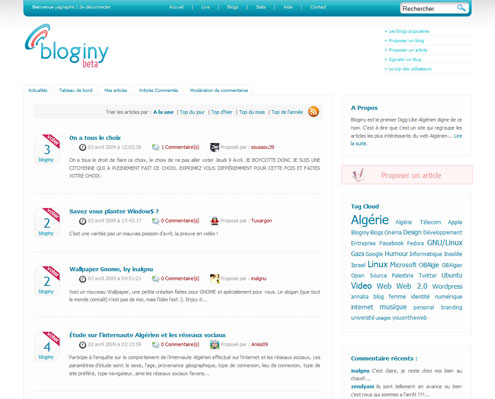 Bloginy, le premier Digg-Like Algérien