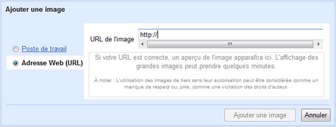 L'option images de Gmail