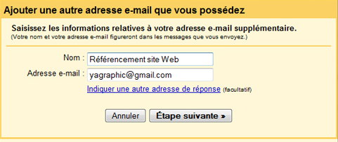 Ajoutez votre autre adresse e-mail Gmail