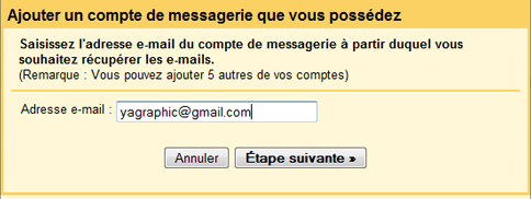 Ajoutez votre compte de messagerie Gmail