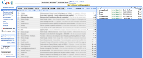 Boîte de réception Gmail Boîte de réception Gmail et l'autre boîte récemment ajoutée