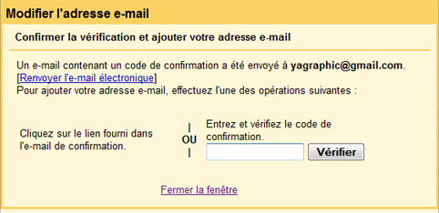 Code de confirmation adresse Gmail Code de confirmation de votre adresse Gmail