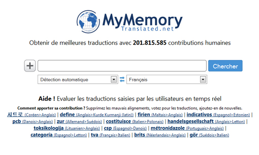 Moteur de recherche MyMemory 