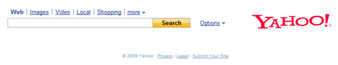 Page d'accueil de Yahoo! Search