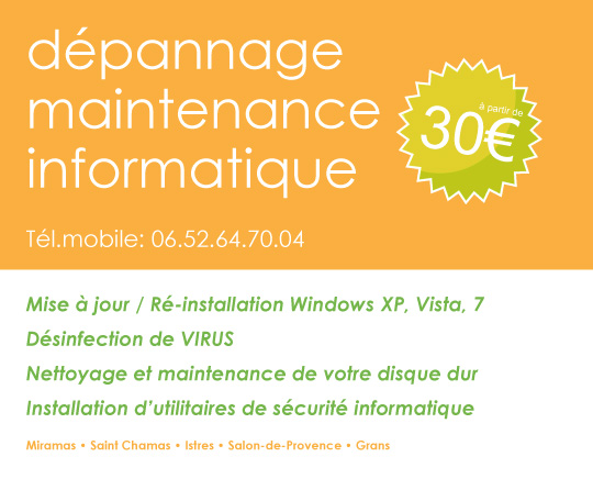 Dépannage, maintenance informatique Dépannage, maintenance informatique sur Miramas, Istres, Salon-de-Provence