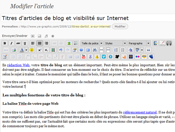 Titre d'article de blog