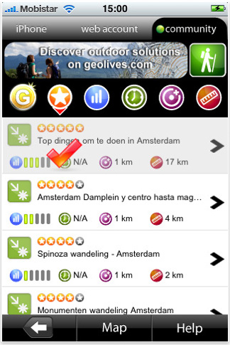 Application iPhone GeoLives