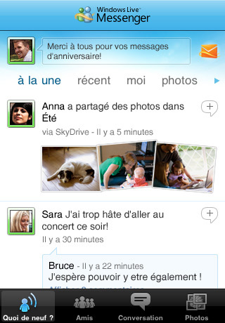 Windows Live-messenger sur iPhone