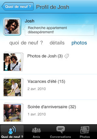 Windows Live Messenger pour iPhone