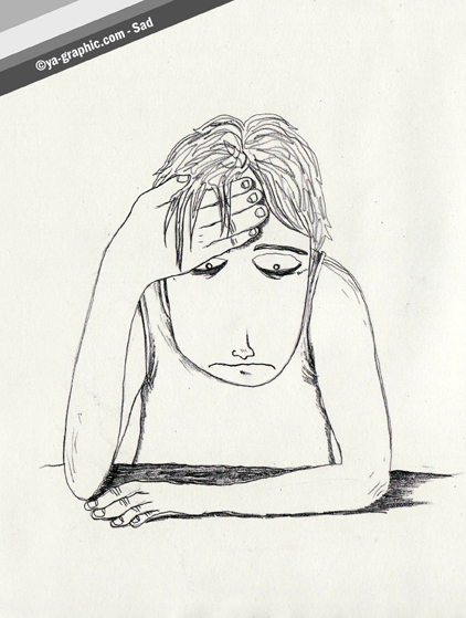 dessin d'un personnage éprouvé de chagrin