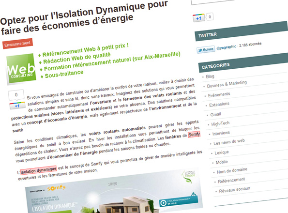 Billet pour l'entreprise d'isolation thermique SOMFY Optez pour l’Isolation Dynamique pour faire des économies d’énergie