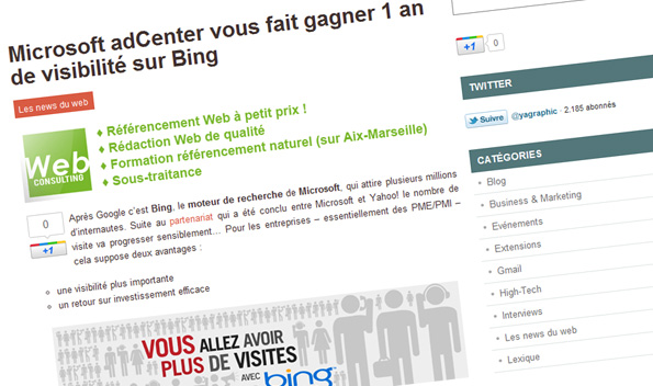 Billet pour Microsoft AdCenter Billet sponsorisé pour Microsoft AdCenter