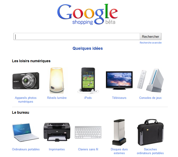 google shopping français en version bêta