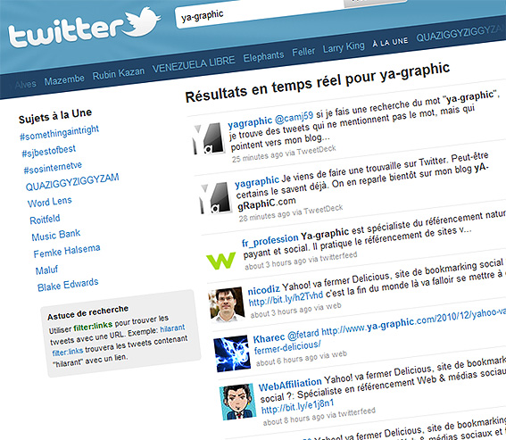 Moteur de recherche de Twitter