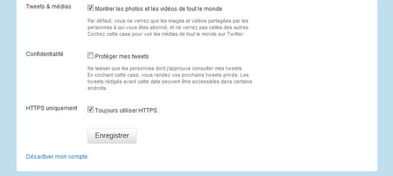 Connexion HTTPS pour Twitter