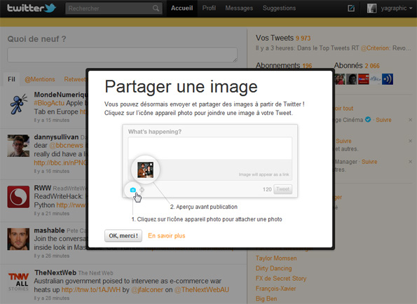 Twitter signale la nouvelle fonctionnalité de partage de photos