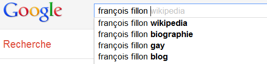 François Fillon - Recherche Google suggestions