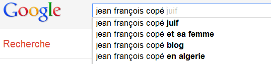 Jean-François Copé - Recherche Google Suggest