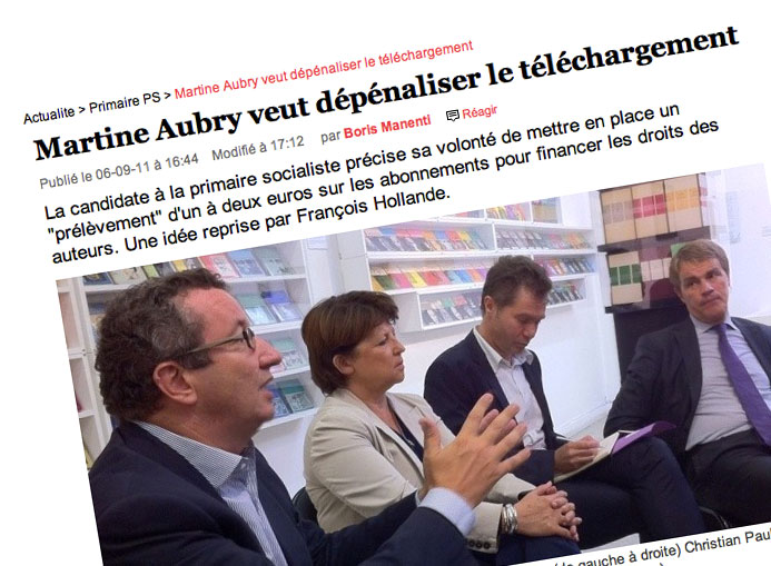 Martine Aubry veut abroger la HADOPI