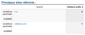 Google Analytics: les principaux sites référents en temps réel