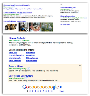 Liens commerciaux Google dans les résultats de recherche
