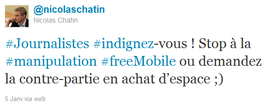 #Journalistes #indignez-vous ! Stop à la #manipulation #freeMobile ou demandez la contre-partie en achat d’espace ;)