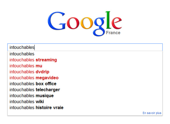 Suggestions de Google : film Intouchables