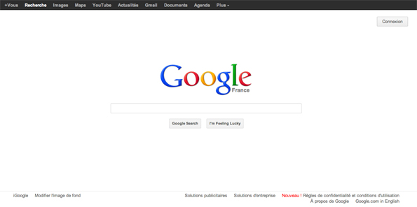 Page d'accueil de Google - 25 février 2012