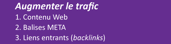 Pour augmenter le trafic d'un site web