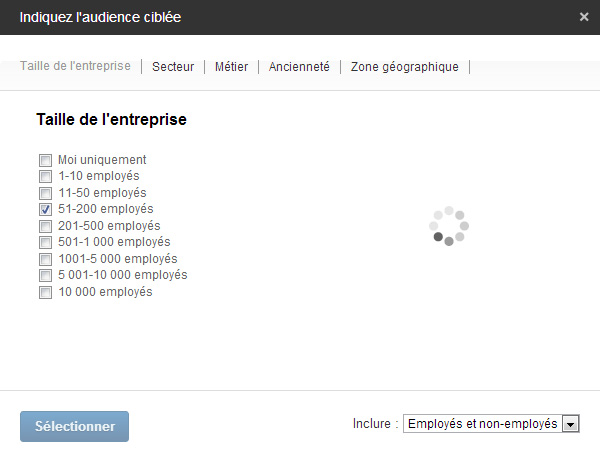 Ciblage du public depuis la nouvelle page entreprise LinkedIn