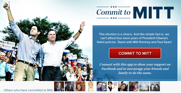 Application Facebook Mitt Romney