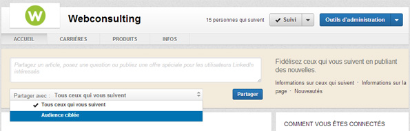 Nouvelle page entreprise LinkedIn