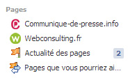 Actualités des pages Facebook