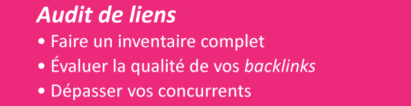 Audit de liens entrants (backlinks) et sortants