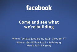 Invitation de Facebook à Menlo Park (Californie)