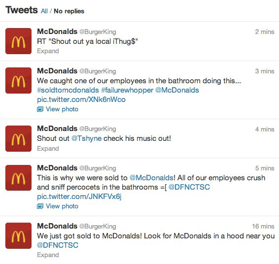 Compte Twitter de Burger King piraté