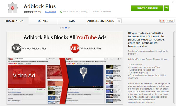 Adblock Plus pour bloquer les pubs de YouTube