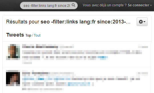 Moteur de recherche dans Twitter Search