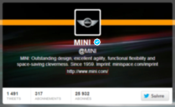 Badge Twitter de Mini (compte vérifié)