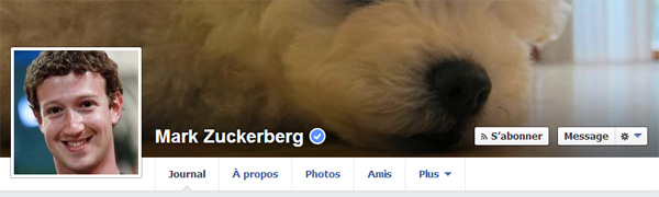 Profil Facebook vérifié de Mark Zuckerberg