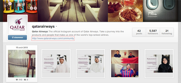 Instagram Qatar Airways
