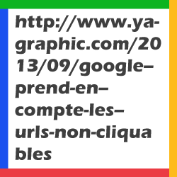 Google prend en compte les URLs non cliquables.