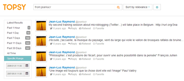 Historique des tweets publiques de @jeanlucr sur Twitter