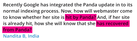 Matt Cutts donne des réponses au sujet de Google Panda