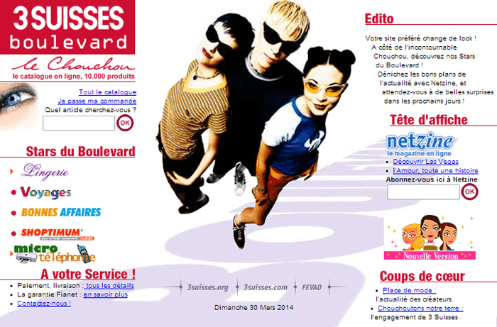 Design du site 3suisses.fr en 2000