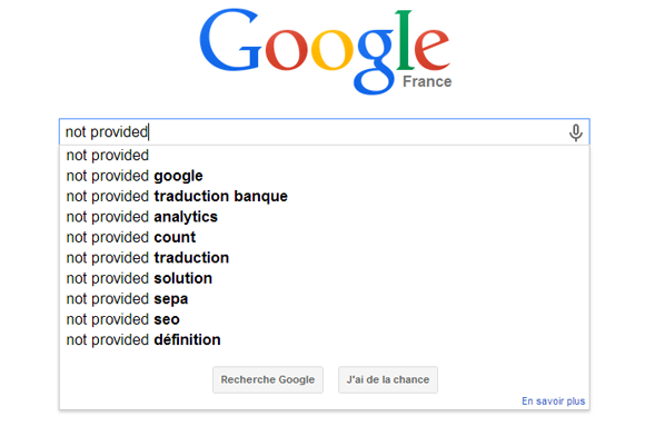 Le Not Provided dans Google