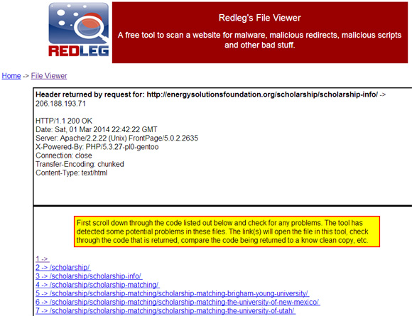 Détection de site piraté avec RedLeg