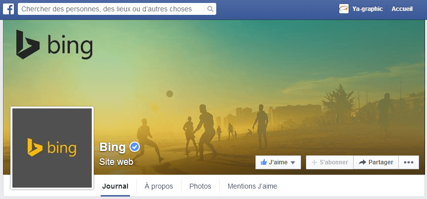 Coupe du Monde célébrée dans la page Facebook de Bing