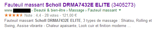 Rich snippets d'une boutique en ligne