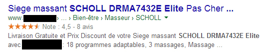 Recherche Google : rich snippets